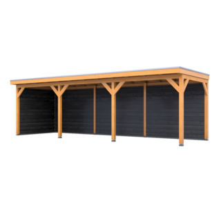 Douglas overkapping 402x1164cm + wanden zwart Verando, Pure